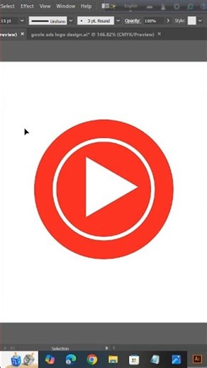 Step By Step Youtube Music Logo Design | #logo #illustrator #fyp #graphicdesgin #ytshorts