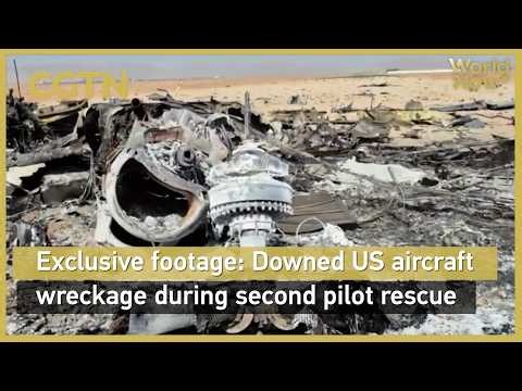 Exclusive footage: Downed US aircraft wreckage during second pilot rescue