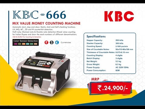 kbc 666 mix value money counting machine heavy duty money counting machine color sensor technology