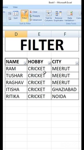 excel me filter kaise kare | filter in excel #excel #exceltips #exceltutorial