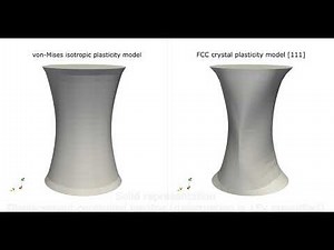 von-Mises vs. FCC crystal plasticity (displacement controlled loading of a cylinder)