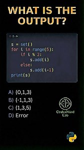 Set Logic Twist 🤯🐍 | Can You Guess the Final Set? . . . . . python python programming python set python set operations python interview questions python quiz python tricky code python output questions python for beginners coding shorts programming shorts learn python codermind CoderMind codermindlab #python #coding #facebookreels #pythontricks #pythonset #codingquiz #programmingtips #codermind #CoderMind #codermindlab | CoderMind Lab