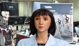 Grace the robotic medical assistant introduces herself
