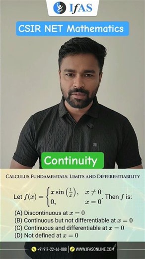 Continuity l Real Analysis l CSIR NET Mathematics