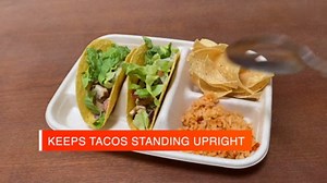 Disposable Taco Plates for 2 Tacos & 2 Sides – 25 PACK | Premium Paper Plates with Dividers, Fiesta Taco Holder, Taco Stand for Taco Tuesday & Taco Bar Serving Set Taco Plates (25 Plates) (Beige)