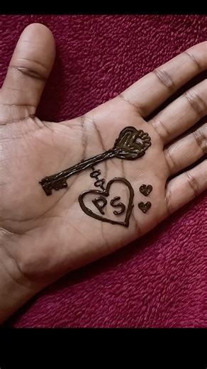 Key + Heart Henna Art 💖 Couple Design Idea