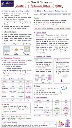 Class 8 Science Chapter 7 Particulate Nature of Matter | NCERT Notes | CBSE 2026#ncert