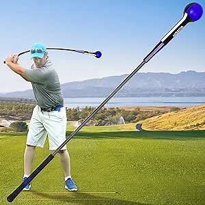 Golf Swing Trainer - Full Swing Warm-up Training Aids for Tempo, Timing, Balance and Rhythm, for Men Women - Comes with Free Alignment Sticks