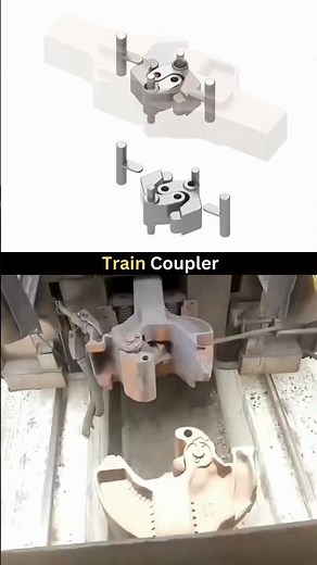 Train Coupler Janney Coupler #mechanism #cad #solidworks