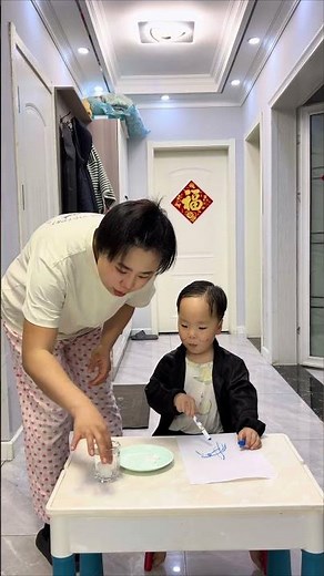 When human babies saw mom apply face mask, their reactions were real! #CuteKids #FunnyDailyLife