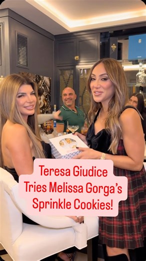 Reality Blurb on Instagram: "Some RHONJ Christmas magic as Teresa Giudice tries sister-in-law Melissa Gorga’s sprinkle cookies during their Christmas get together #RHONJ (Credit: TikTok/Antoniagorgaa)"