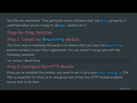 Solving the TypeError: Cannot read property '$get' of undefined in Nuxt.js Fetch Hook