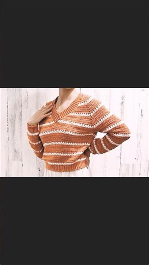 🧡TUTORIAL-SWEATER O JERSEY A CROCHET-CUELLO V #handmade #moda fashiontrends #crochet #stylelook