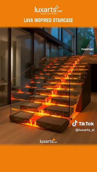 Lava Inspired Staircase: Bold and Dramatic Home Design