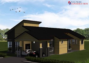 Design pelan rumah banglo moden 1 tingkat. Koleksi terkini 2024