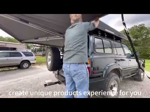 Outdoor 4x4 270Awning Shower Bath Roof Top Tent Aluminum Hard Shell Rooftop Tent for Car SUV Truc...