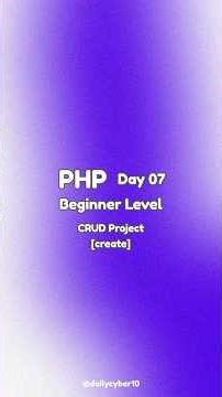 PHP Project | Day 07 #php #phptutorial #phpdeveloper #phpproject #tutorial #dailycyber