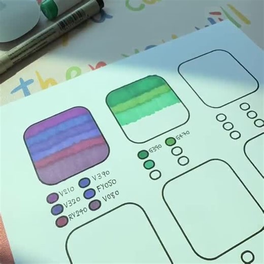 Printable Marker Practice Sheet: Color Swatch Chart (PDF) - Etsy UK