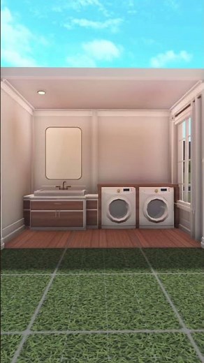 bloxburg aesthetic sage laundry room idea✨🐰 #shorts #bloxburg #roblox #bloxburgbuild #bloxburghouse
