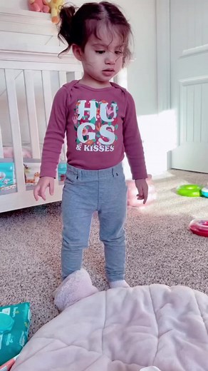 Toddler Poops in Diaper - Funny Reaction Caught on Camera!