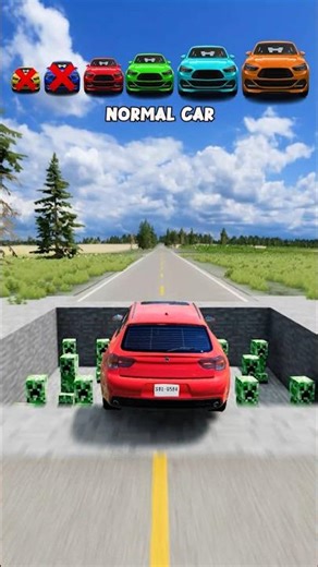 Minecraft Creepers vs Big &Small Cars