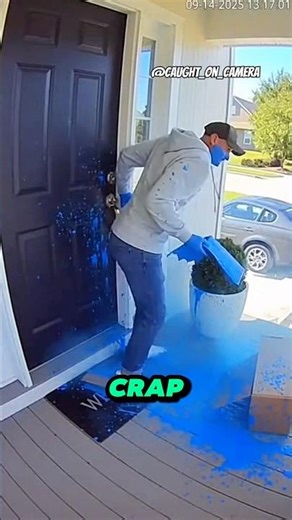 Porch Pirates Turn Smurf Blue — Instant Paint Karma 💥🎨#InstantKarma #PorchPirates #shorts