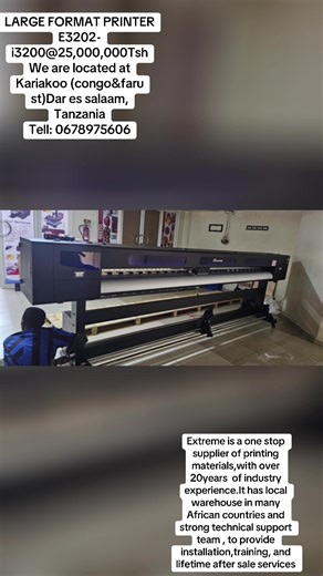EXTREME Eco Solvent Printer Large Format Machine E3202 E3202 printing machine ,Printing size:3200mm, dual epson i13200 head. These machines are commonly used for creating large banners, signage, vehicle wraps, textile prints, and wall murals. With the ability to print on a variety of substrates, they are essential in industries like advertising, interior design, and commercial printing, offering efficiency and versatility for big-scale projects. We supply this machine.we offer assemble service.o
