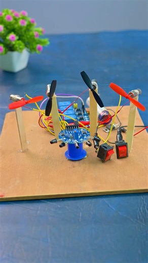 360° Fire Detection System Using Flame Sensor & Drone Motor | Smart Safety Project #shorts #fire