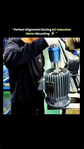 Technology 🧠 on Instagram: "Perfect alignment is the hidden hero behind the smooth and efficient operation of an AC induction motor. During motor mounting, even a small misalignment can lead to vibration, noise, overheating, and premature bearing or shaft failure. That’s why precision at this stage is not optional—it’s essential. Proper alignment ensures that the motor shaft and the driven equipment shaft are perfectly in line, allowing power to transfer smoothly without unnecessary stress. Eng