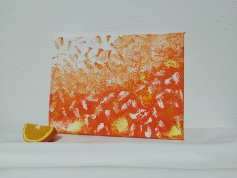 🧡🤍🧡 Acrylic Painting With Sponge | Art Therapy | Easy For Beginners 🤍🧡🤍