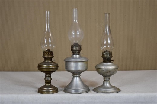 Antique Oil Lamp - Vintage Kerosene Lantern - Rustic Glass Oil Light - Farmhouse Table Lamp - Metal Oil Burner - Collectible Home Decor - Etsy