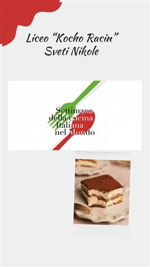 Nell’ambito delle attività promosse dall’ Associazione macedone dei professori d'italiano / Здружение на професори по e in occasione della Settimana della Cucina Italiana nel Mondo, alcuni studenti del liceo “Kocho Racin” di Sveti Nikole hanno realizzato un video tutorial in cui mostrano, passo dopo passo, come preparare il tiramisù, uno dei dolci più amati della tradizione italiana. 🍰🇮🇹 *** Во склоп на активнистите на Здружението на професори по италијански јазик ЗПИРМ по повод Неделата на и