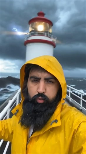 On Lighthouse Duty During a Dangerous Storm 🌊⚡#shorts
