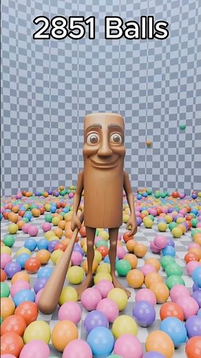 Intense tung tung tung sahur vs lot of balls 🔥🔥 #blender3d #blenderanimation #shorts