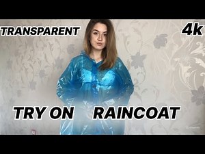 Transparent Raincoat Try-On | 4K Try on Pink Raincoat - Instructions And Reviews