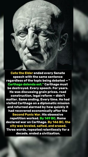 The Roman Senator Who Destroyed Carthage With Three Words — Said at Every Single Speech