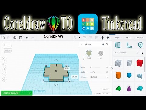 Design in Coreldraw export Svg Files to Tinkercad ready to go