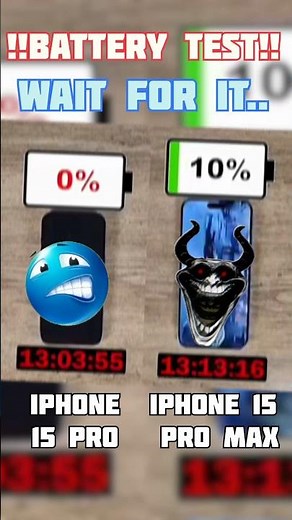 ☠️⚡ iPhone 15 pro 🆚 iPhone 15 pro max 🚀 battery test!! #iphonexplus #iphonepromax