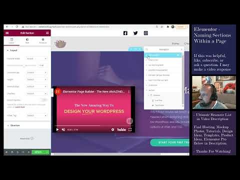 Elementor - How To Name Sections and Use Navigator