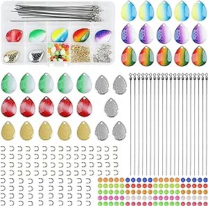 Spinner Bait Making Kit 255PCS Colorado Spinner Blades Fishing Lure Making Kit Supplies DIY Fishing Kit with Clevis Shaft Fishing Tackle Box for Inline Spinner Walleye Rigs