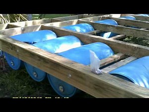 plastic barrell houseboat construction