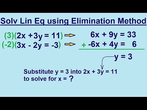 Algebra - Solving Linear Equations using the Elimination Method 3/3
