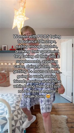 Drew Baird | the PCOS mentor on Instagram: "If this made you laugh and also feel slightly attacked… i get it 😅 This is what no one talks about with PCOS. It’s not that you’re lazy or unmotivated. It’s that you’re trying to juggle a full-time job, a social life, self-care, and about 37 different “PCOS rules” you’ve been told you have to follow… all at once. No wonder you’re exhausted. No wonder it feels overwhelming. No wonder it feels like you’re always behind. Here’s the part I want you to hea