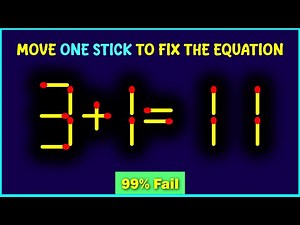 Matchstick puzzle with answer | Math puzzle game | Fix The Equation by moving 1 stick | Improve IQ