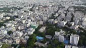 Aerial view of Hyderabad, the capital and largest city of the Indian...