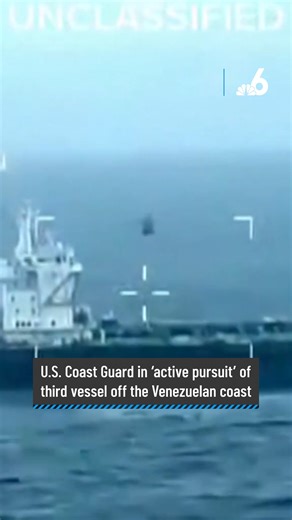 “The United States Coast Guard is in active pursuit of a sanctioned dark fleet vessel that is part of Venezuela’s illegal sanctions evasion. It is flying a false flag and under a judicial seizure order,” one of the officials say. Read more here: http://on.nbc6.com/fYETQnB | NBC 6