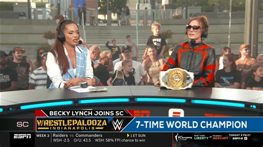 "After tomorrow, [AJ Lee] will be no more!" Becky Lynch is ready to face off against AJ Lee 🍿 Stream Wrestlepalooza, ESPN’s inaugural Premium Live Event — Saturday at 7 PM ET on the ESPN App. | SportsCenter