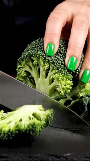 Green Broccoli Knife Cutting ASMR | Crisp Crunch Sounds#shorts #ai shorts