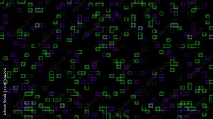 Abstract Digital Data Technology Grid Fx. Background Loop animation with digital data technology graphic grid. Technology digital cyberspace, Network. Square shape light pattern digital background.