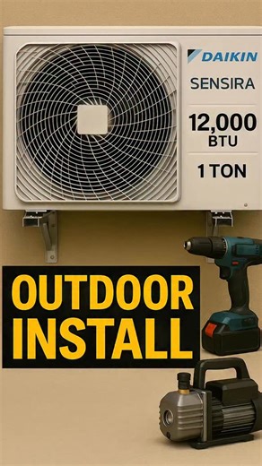 Daikin SENSIRA 1 Ton Outdoor Install 💨Fast look at a precise SENSIRA 12,000 BTU install: solid wall brackets, tidy line set, deep vacuum, ready to cool. Pro finish from start to seal #staycoolhvac #DaikinSENSIRA #hvaclife #acinstall #1tonAC #coolingcomfort #hvactechnician #cleaninstallsonly | Ventexpert